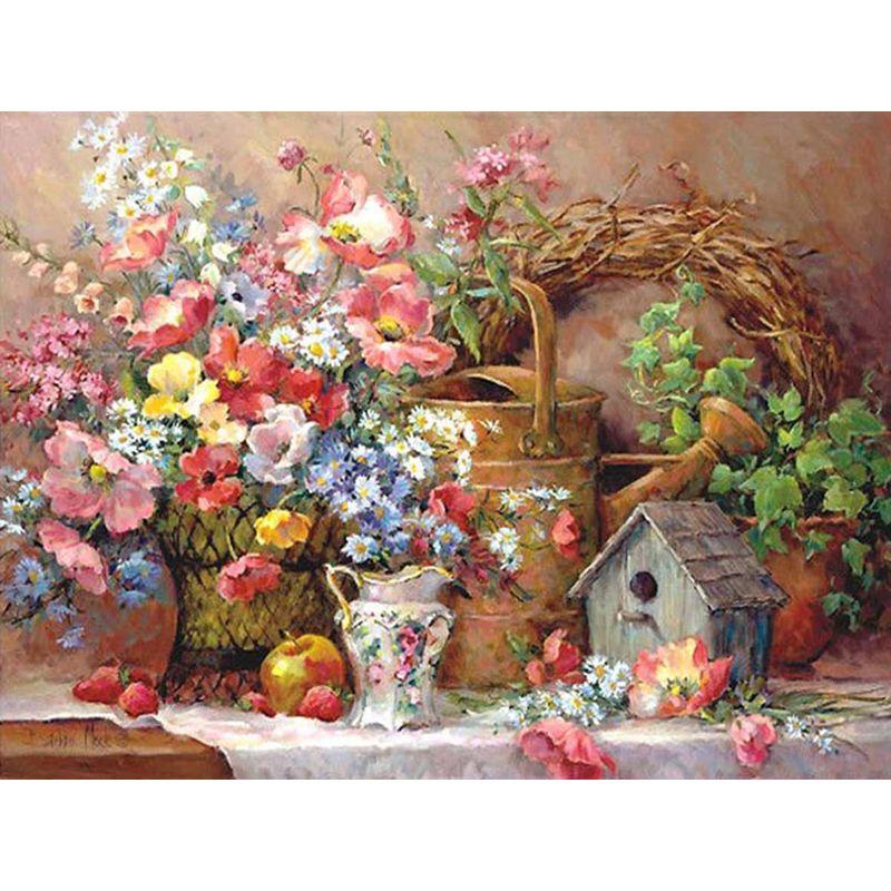 DIY Алмазная картина Цветок Алмазное искусство Алмазная вышивка Полный круглый дрель Домашний декор Подарок