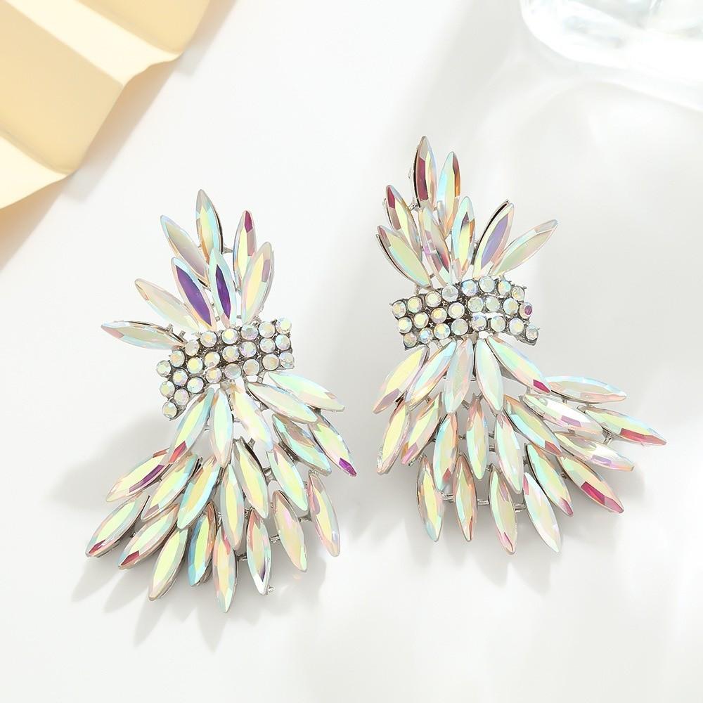 Sparkly Wing Earrings Shaped Like Leaves Crystal Earrings Versatile Wheat Drop Earrings Wedding