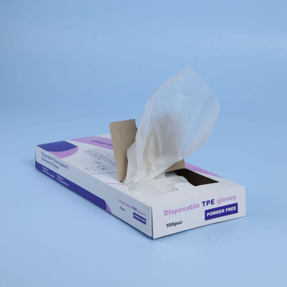 100Pcs Transparent Disposable Gloves S/M/L/XL Latex Free Gloves Durable Cleaning Gloves  Household