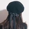 Bow Blended Wool Beret, Parent-Child Tide Lady Sky Bud Woolen Painter Hat
