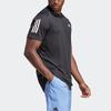adidas Однотонная футболка с коротким рукавом и круглым вырезом для тенниса с логотипом из трех полос Мужские Топы Черный HS3262