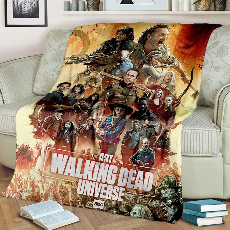 Одеяло TWD с 3D фильмом ужасов «Ходячие мертвецы», мягкое одеяло для дома, спальни, кровати, дивана, пикника, путешествия, офиса, одеяло, детское одеяло