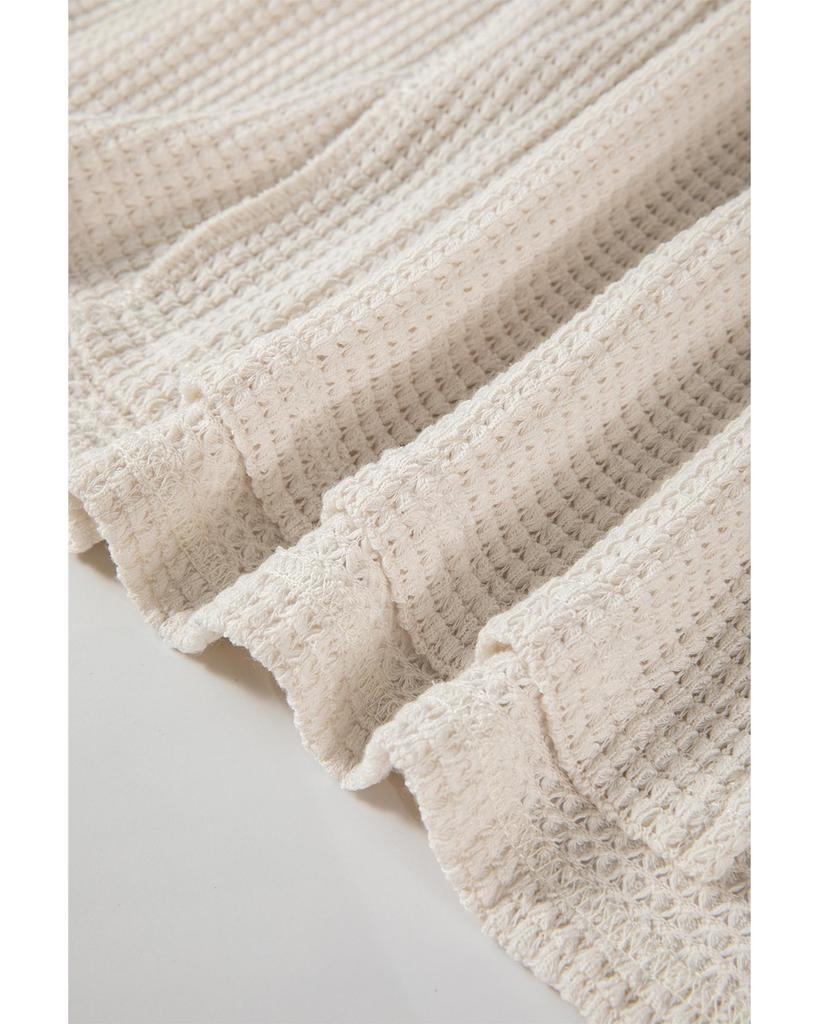 Azura Exchange Абрикосовый вафельный трикотажный разрез с рукавами «летучая мышь» оверсайз-топ