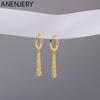 Zircon Long Hoop Earrings Simple Light Luxury Golden Silver French Earrings