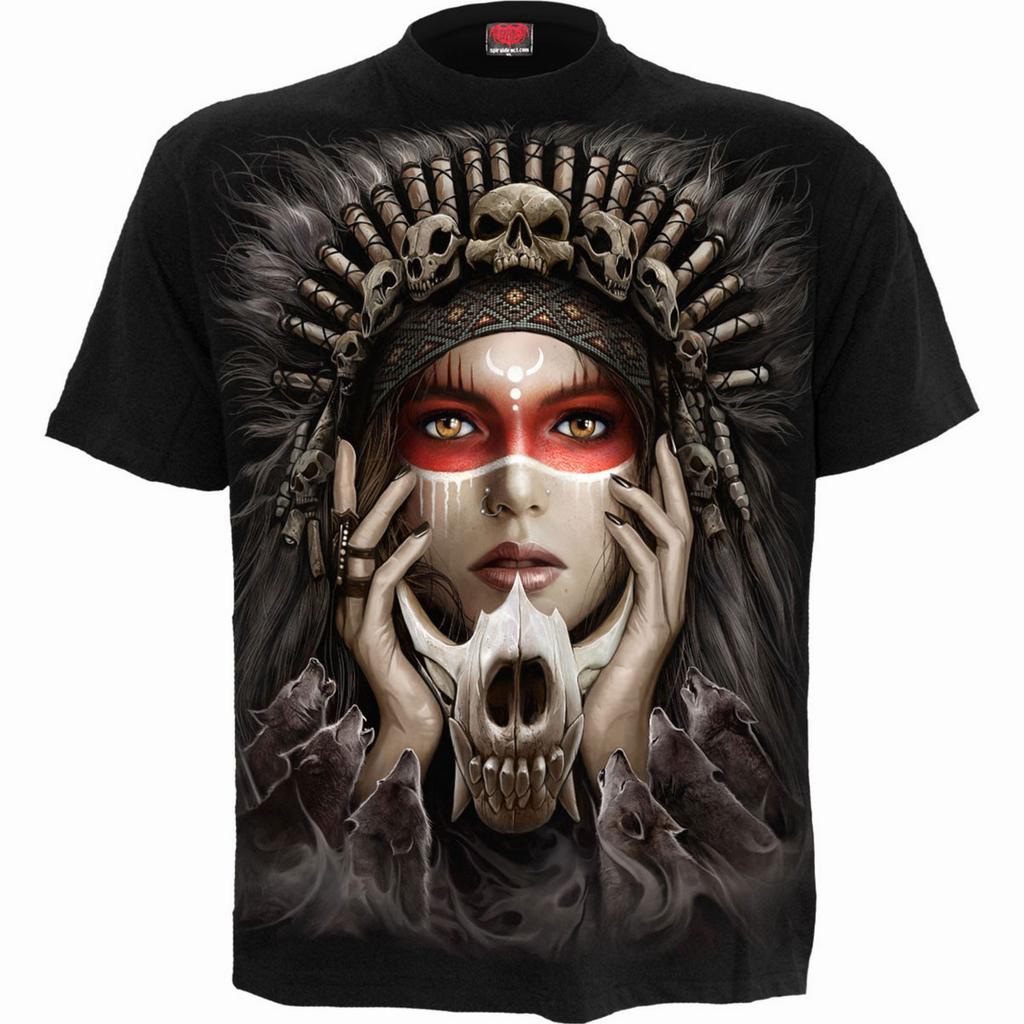 Spiral Direct Unisex Adult Cry Of The Wolf Back Print T-Shirt