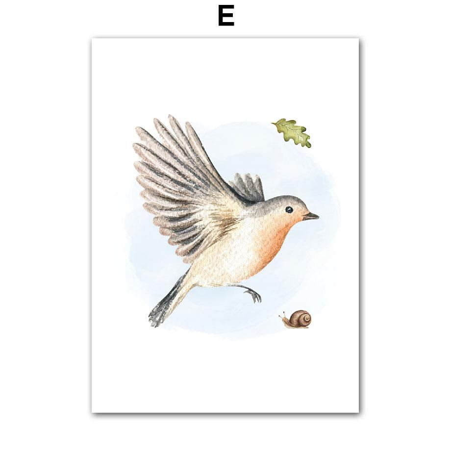 Персонализированный постер в скандинавском стиле с именем ребенка, белка, птица, кролик, цифра, алфавит, настенный принт, холст, настенные картины, декор для детской комнаты