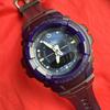 Casio Аналого-цифровые часы G-SHOCK, G-100K, с дельфином и китом, с синим ободком и ремешком