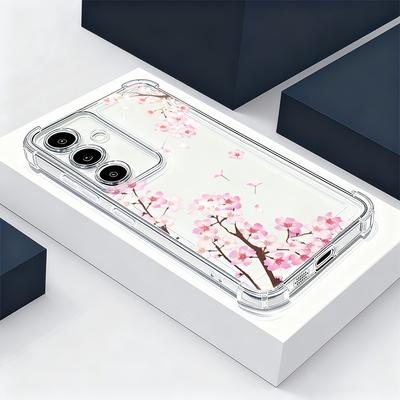 Чехол для S25 Ultra Простой стиль Цветочный узор Прозрачная мягкая накладка для Samsung Galaxy S25 Edge S24 Ultra S23 S22 Plus S21 FE Capa Funda