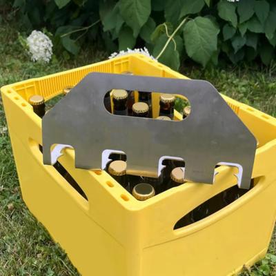 Yousheng Подставка для четырех бутылок пива из нержавеющей стали, многофункциональный держатель для пива с открывалкой для бутылок, для переноски и открывания 4 бутылок пива