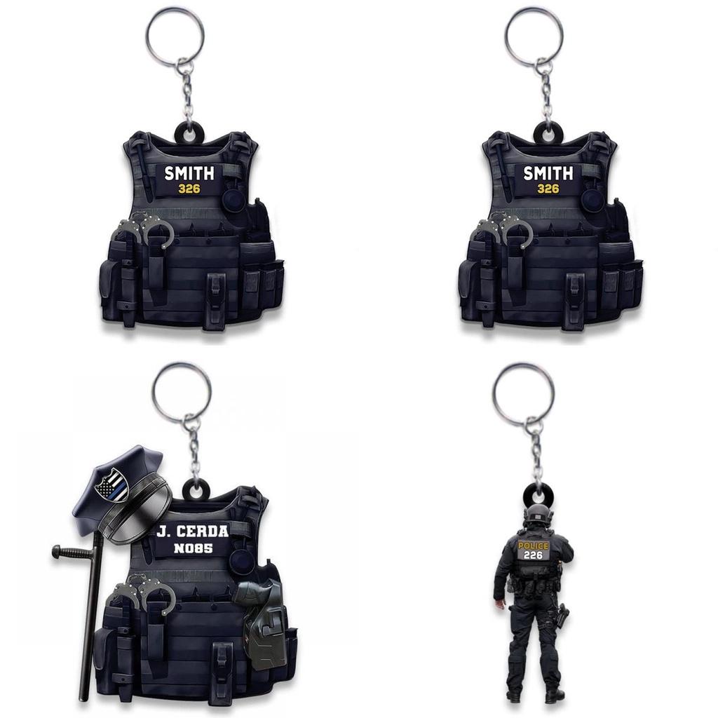 Полицейский подарок брелок акриловый украшение для рюкзака креативный кулон кольцо для ключей аксессуар