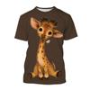 Fashion Funny Cartoon Animal Giraffe Graphic T Shirts For Men Summer Trend Casual Cute Harajuku Printed Round Neck Short Sleeve