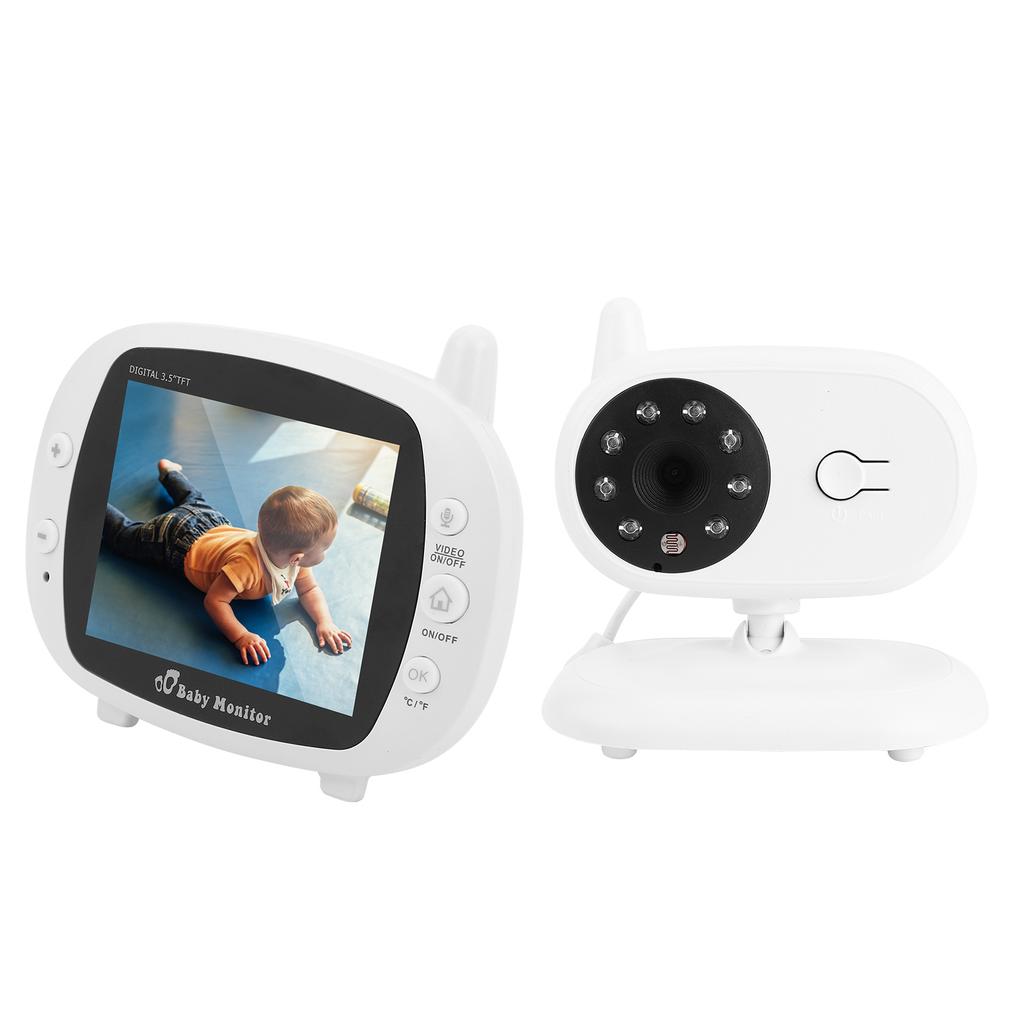 3.5in TFT Baby Camera Digital Night Vision Temperature Sensor Viewing with Soft Music 100?240VUK