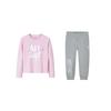 Nike Casual Sports Suit Simple Comfortable Round Neck Long Sleeve Elastic Waist Long Pants Kids Suits Cherry-Blossom-Pink N32512372GS-003