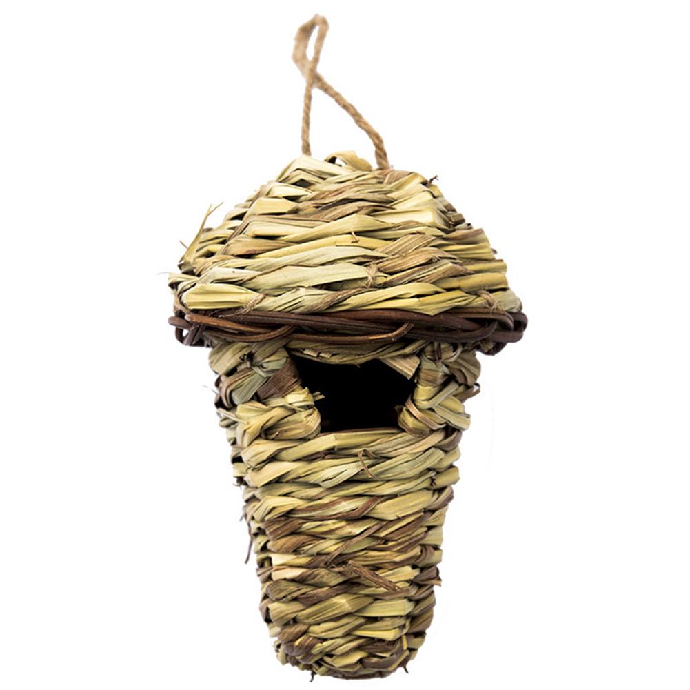 Natural Grass Bird House Comfortable Resting Place Weaved Hanging Parrot Nest Houses Birdhouse Outdoor Decoration