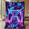 Neon Game Controller Art Theme blanket Lightweight Warm Flannel Blanket Decorative Throw Blanket for Home Decoration