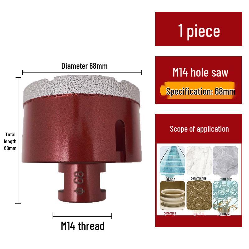 M14 Алмазная коронка паяная для плитки, мрамора, камня, стекла - Насадка для угловой шлифмашины для расширения отверстий
