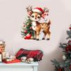 Cute Reindeer & Christmas Tree Wall Sticker for Home Decor - Festive Living Room & Entryway Decoration