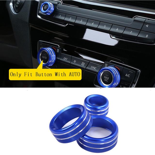 Car Air Condition/Audio Volume Control Knob Trim Ring Accesories Fit For 1 2 3 3GT 4 X1 F30 F34 F20(With AUTO Button)