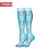 1 Pair Cute Cat Compression Socks Knee High 20-30 Mmhg Fit Medical Edema Diabetes Varicose Veins Running Sports Socks