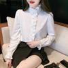 Women's Long Sleeve Shirt Spring and Autumn Chic Mushroom Edge Temperament Palace Style Shirt Top