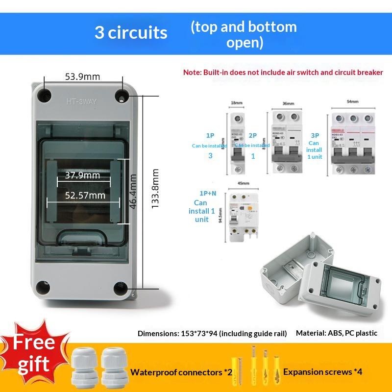 1 Set Pc Plastic Outdoor Electrical Ip65 Waterproof Dustproof Din Rai Distribution Switch Box Ht 2/3/5/8 Way Series Junction Box
