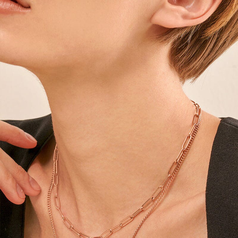 qudokorea link chain necklace (rose gold)