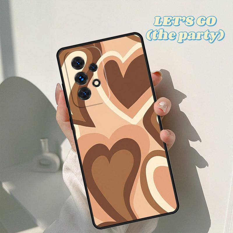 Latte Love Коричневое Сердце Эстетичный чехол для телефона Для Samsung Galaxy A42 A31 A40 A51 A71 A32 A80 A91 A52 A72 A20e A21S A50 A70 A11 A12