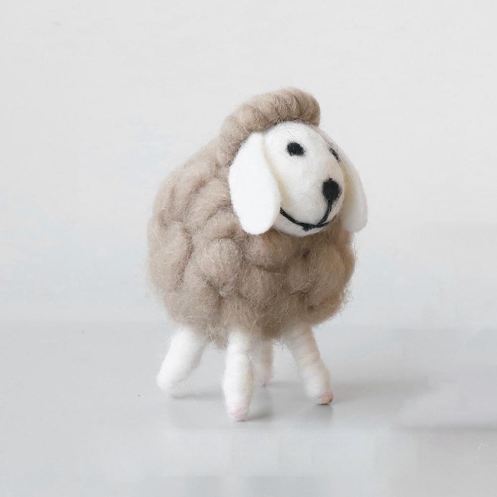 Supplies Miniatures Wool Felt Sheep Home Furnishings Mini Table Ornament Figurines Desktop Decor