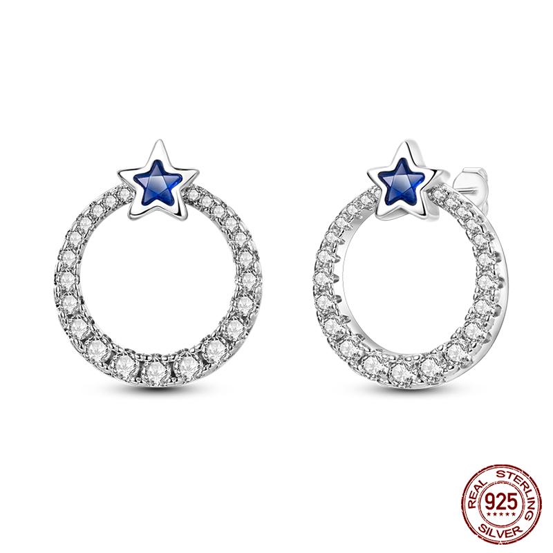 Настоящие серьги-звезды из стерлингового серебра 925 пробы для женщин, сверкающие циркониевые серьги-гвоздики, роскошные изысканные помолвочные свадебные украшения, подарок для девушки