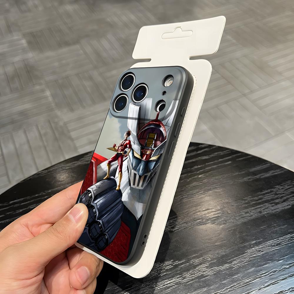 Чехол для телефона с мангой Мазингер Z Аниме для iPhone 17 Air 16 E Pro Max 15 14 13 Mini 12 Pro 11 Max Plus Черный Мягкий