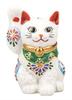 Kutani Ware Iwataya 4 White No. Maneki-neko (beckoning Cat) - K9-1531