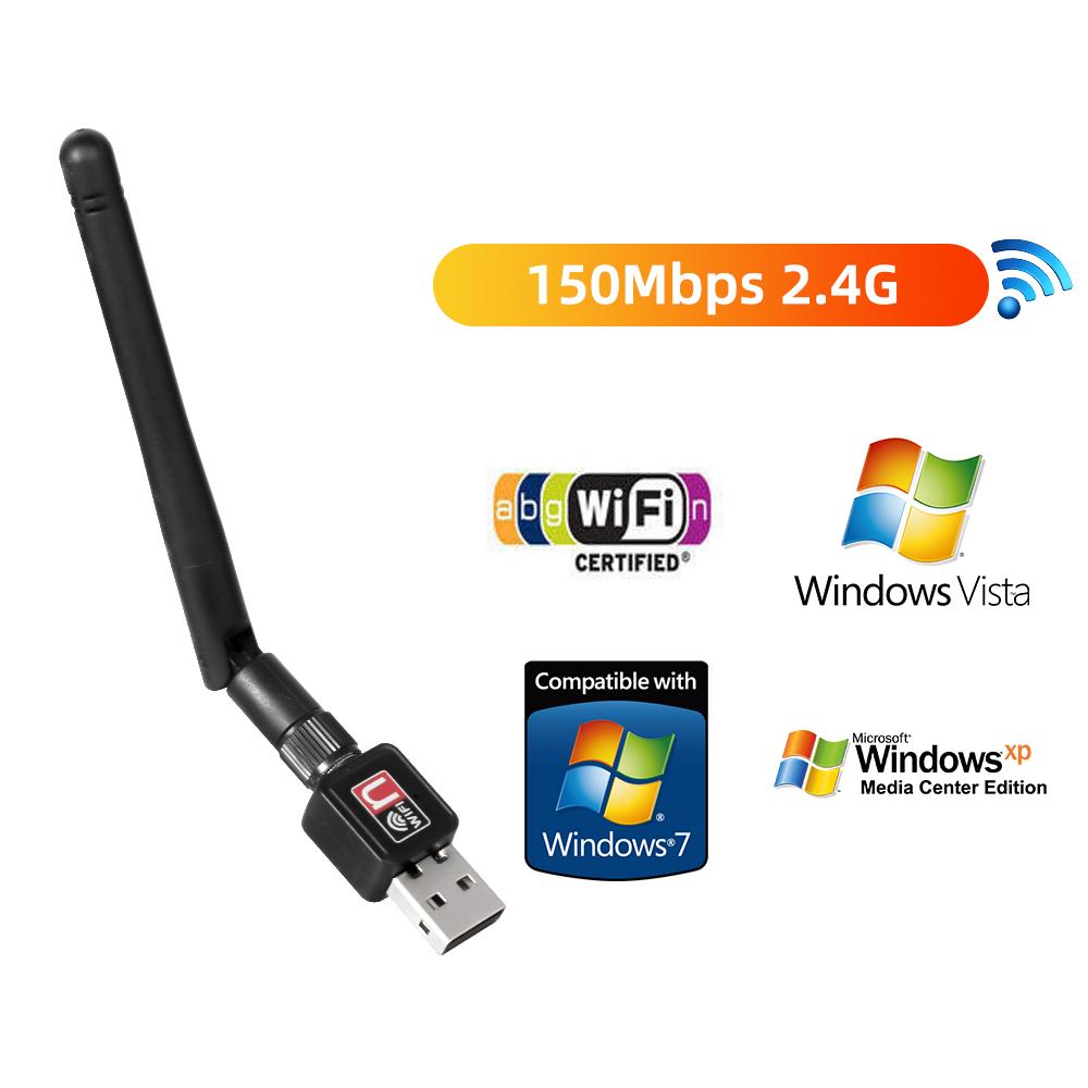 USB-адаптер Wi-Fi, 150 Мбит/с, беспроводная сетевая карта 2,4 ГГц, MT7601, WiFi-приемник, сетевой ключ