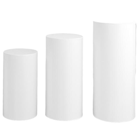 3 Pcs Party Cylinder Pedestal Stand Cover Plinth Pillar Decorative Sleeves Birthday Party Wedding Decor Dessert Base Wrap Cloth Party Planner