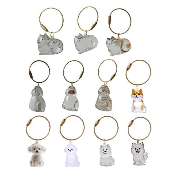 3Pcs Cat Hair Storage Box Keychain Transparent Acrylic Dog Hair Memorial Bottle Pet Hair Collector Container Key Ring Pet Owner Keepsake Gift
