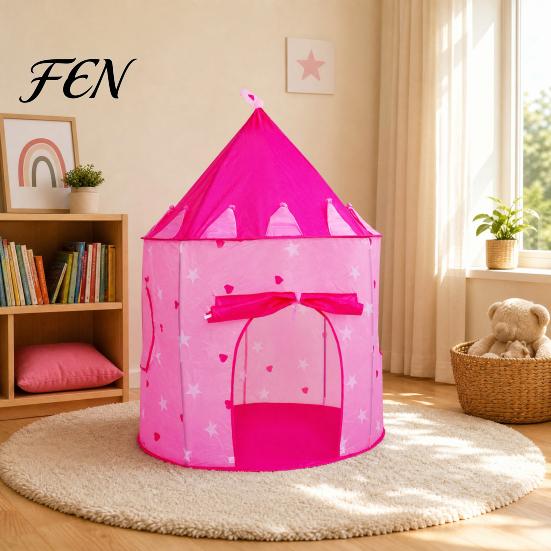 Imaginative Play Tent Kids Castle Tent, Princess Playhouse for Girls, Indoor Outdoor Easy Setup Durable Children Game with Star Moon Design, Birthday