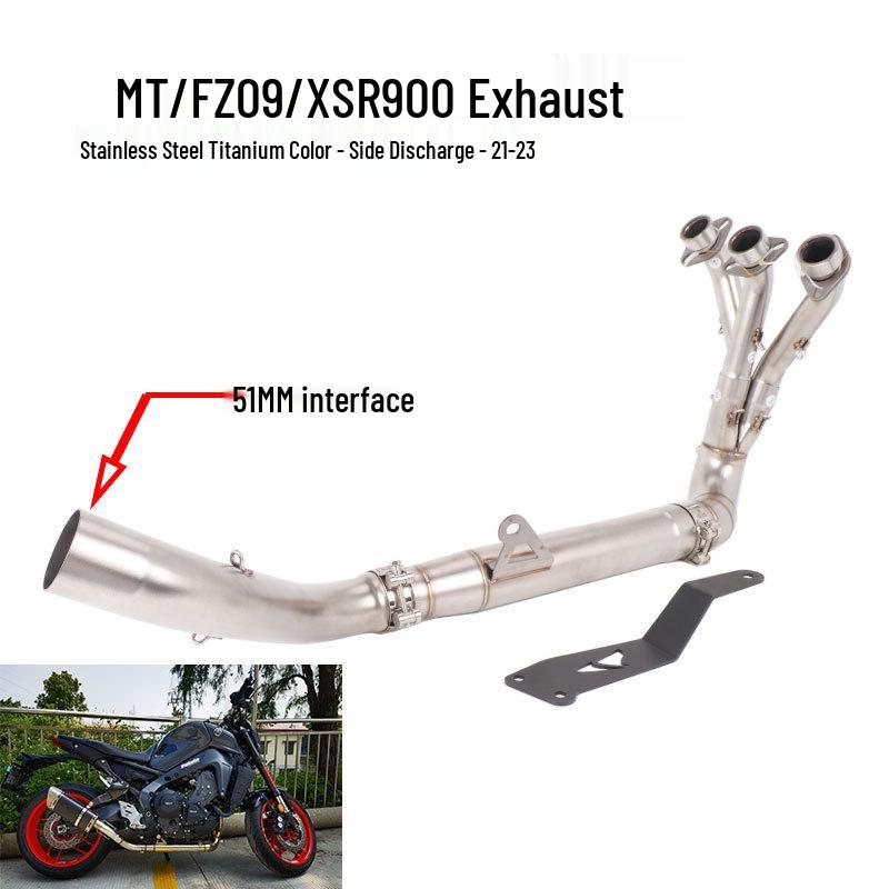 Новая передняя изогнутая выхлопная труба для мотоциклов MT09/FZ09 2021-2025 гг.