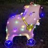 Square Shape Cartoon Animal Balloon With Wheels Luminous Balloon  Birthday Decoration