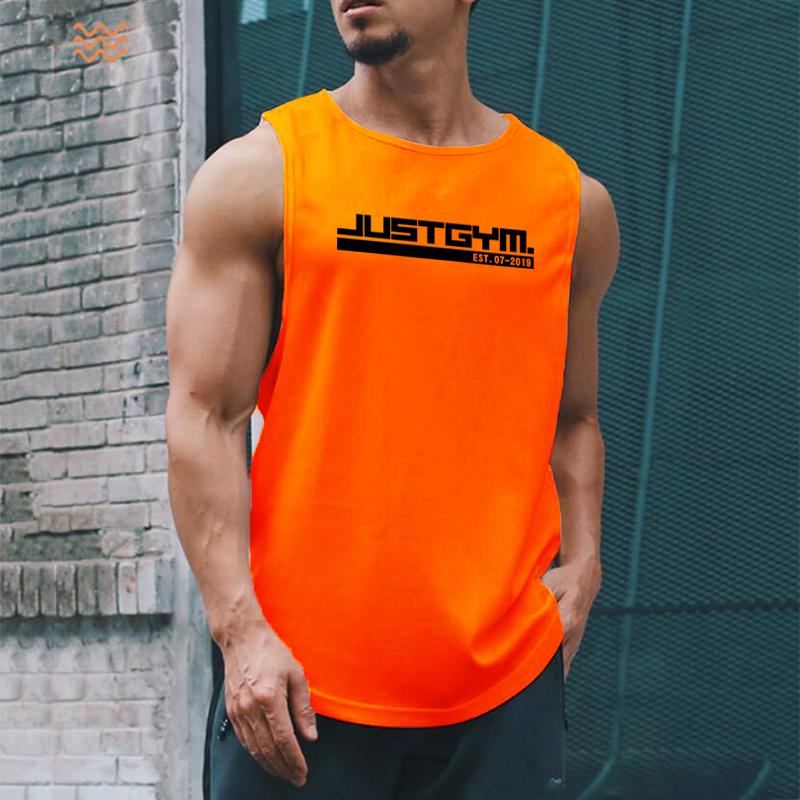 Muscleguys Летняя мужская спортивная одежда, удобная майка с принтом, бодибилдинг, фитнес, облегающий быстросохнущий жилет для тренировок