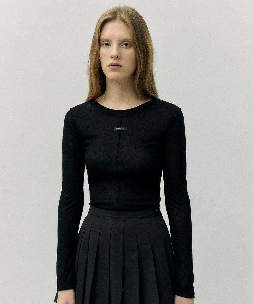 ROLAROLA Stitch Round Neck T-Shirt Black
