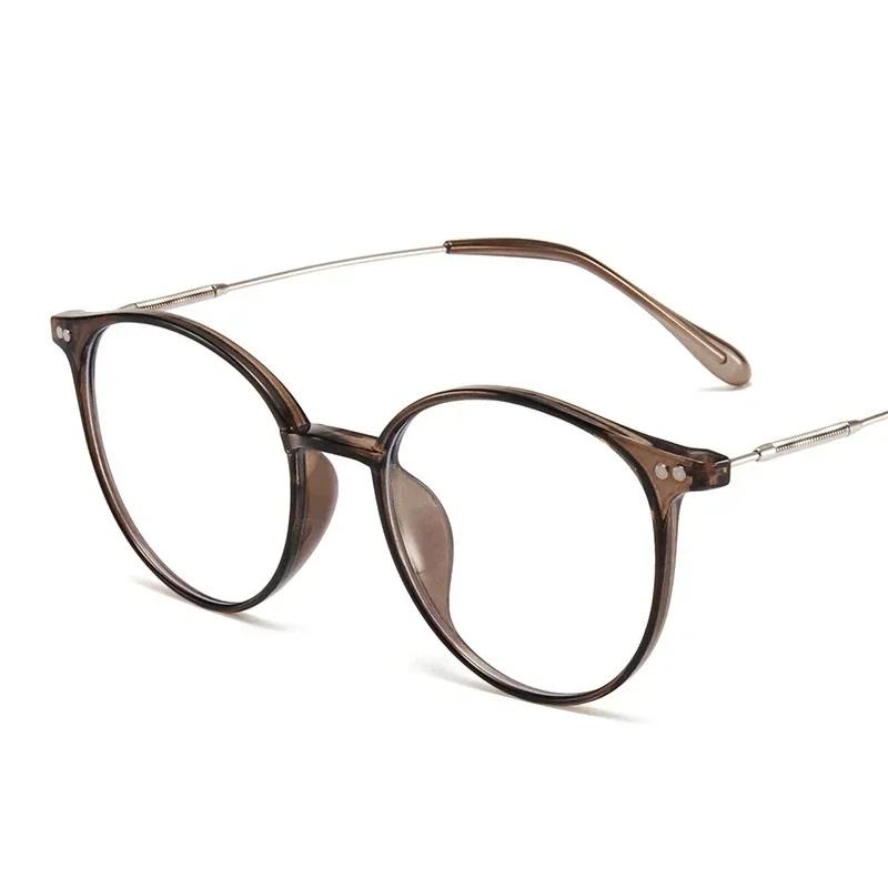 Fashion Anti-Blu Glasses Women Eyewear Retro Myopia Men Round Eyeglasses Frame Optical Computer Transparent Universal Glasses
