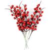 Artificial Red Berries, 10.24 Inch Artificial Berry Stems Holly Christmas Berries for Festival Holiday Crafts and Home Decor, Pack of 20