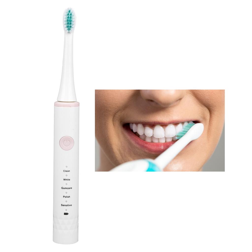 USB Charging Waterproof Electric Toothbrush Intelligent 5 Modes Ultrasonic Vibrating Soft