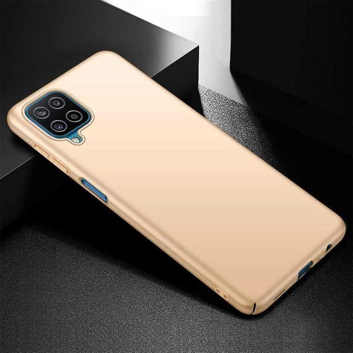 Coque de protection - Booling - pour Samsung A12 - Souple - Dorée - Lot de 2 verres trempés