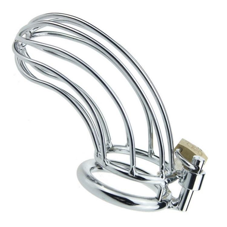 Male Chastity Device Lockable Stainless Steel Cock Cage Chastity Device With Metal Rings for Men