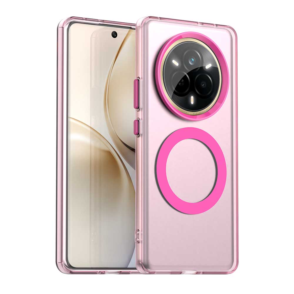 Магнитный беспроводной чехол для зарядки для Realme 14 Pro 5G 13 Pro+ Plus Обложка Конфетные цвета Прозрачная задняя крышка Coque