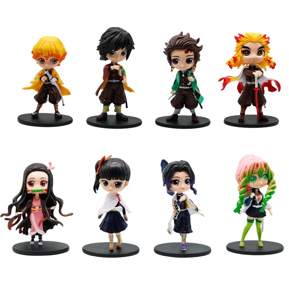 Новое аниме 13 см, фигурка убийцы демонов Nezuko Tanjirou Zenitsu Inosuke Kyoujurou Giyuu Kawaii Qposket, модель из ПВХ, игрушки, подарок для детей