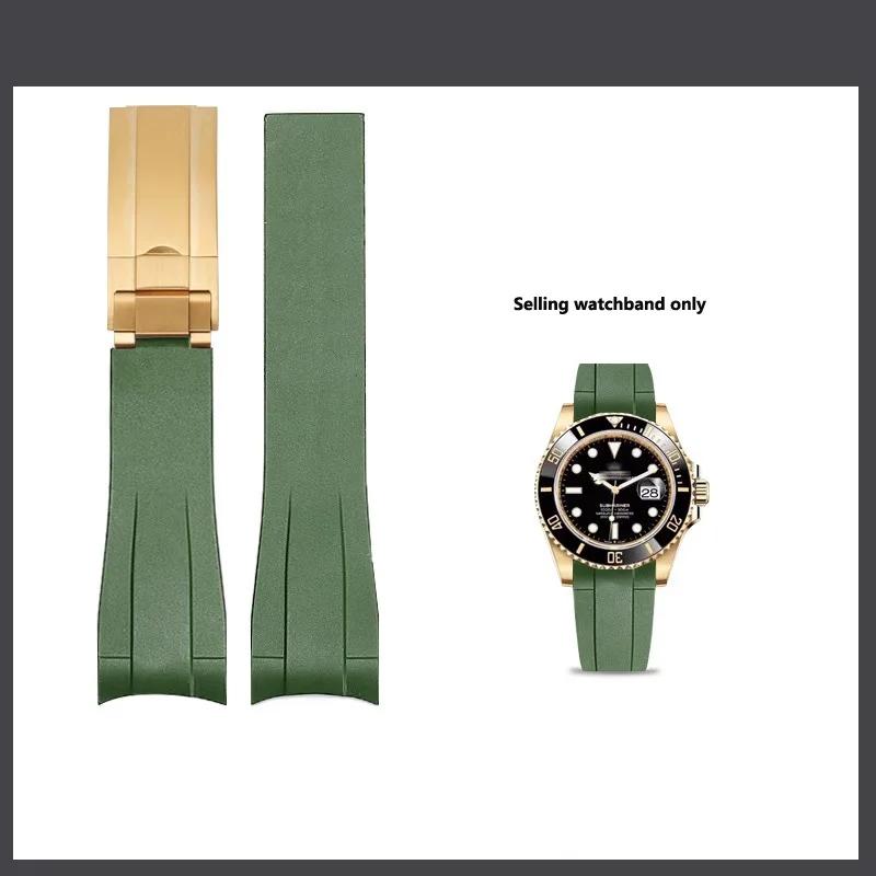 Силиконовый ремешок для часов Для Rolex DAYTONA SUBMARINER Yacht-Master GMT 20 мм черный темно-синий красный коричневый белый зеленый резиновые ремешки для часов