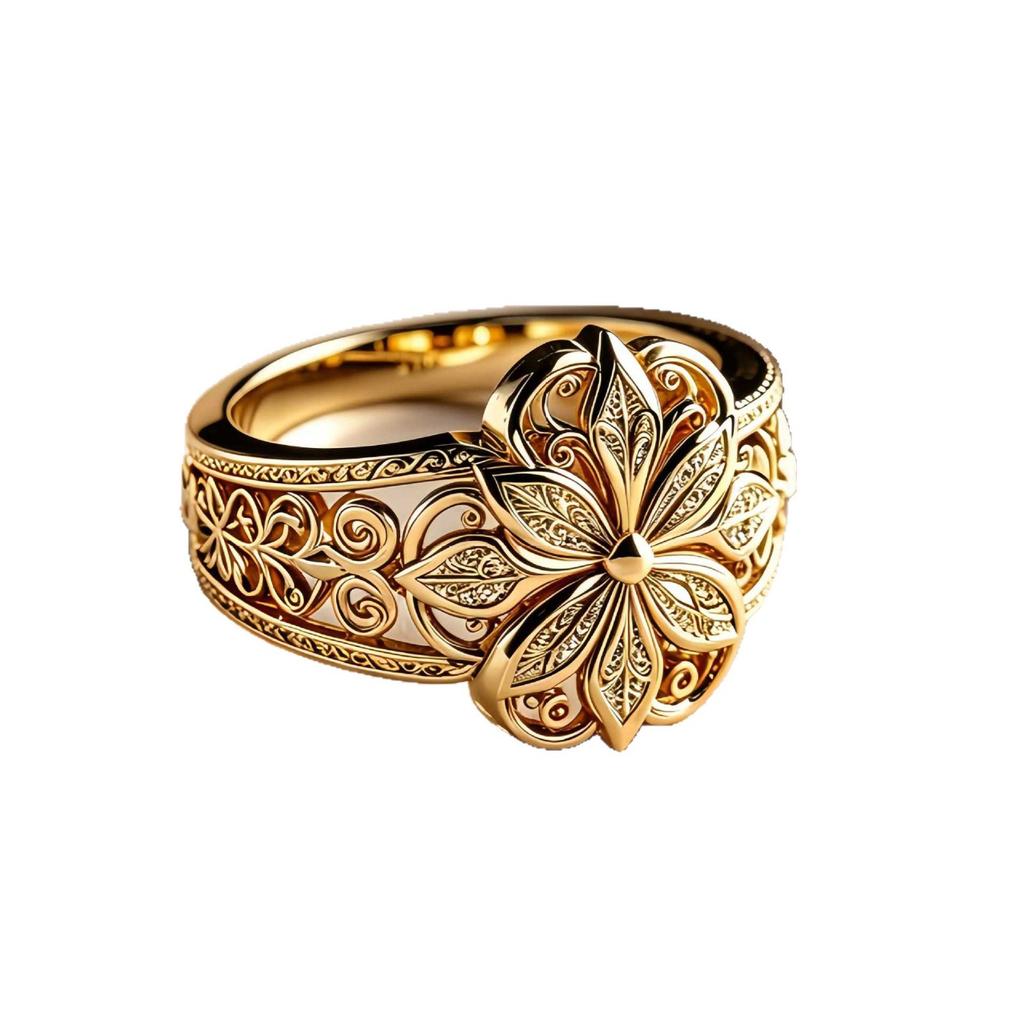 Unique design, forest-themed carved ring, artistic style, versatile and elegant