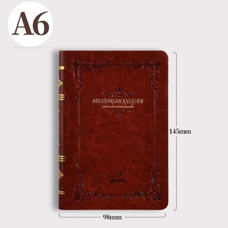 A6A7 Винтажный блокнот с золотым принтом, симпатичный, компактный, портативный, карманный, в твердом корпусе, из искусственной кожи, блокнот, школьные принадлежности, офисный дневник