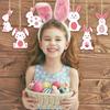 36pcs Easter Wood Bunny Cutouts Set Unfinished Rabbit Wooden Pendant Craft Tags Set